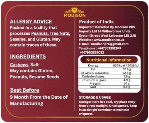 BalGokul Foods Roasted Cashew Nuts Healthy Snacks Protein Rich Kaju 400g alternate image