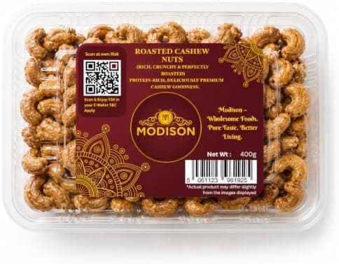 BalGokul Foods Roasted Cashew Nuts Healthy Snacks Protein Rich Kaju 400g