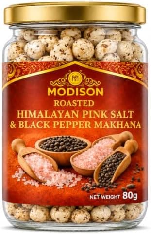 BalGokul Foods Roasted Makhana Healthy Snacks Himalayan Pink Salt Pepper 80g