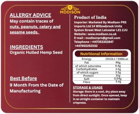 BalGokul Foods Hemp Seeds Superfoods Plant Based Protein 400g alternate image