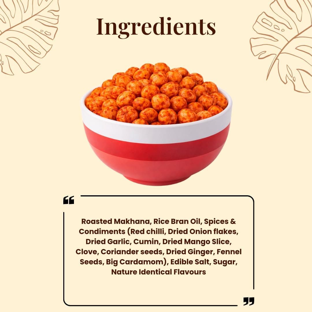 BalGokul Foods Roasted Makhana Healthy Snacks Tangy Tomato 80g thumbnail 10