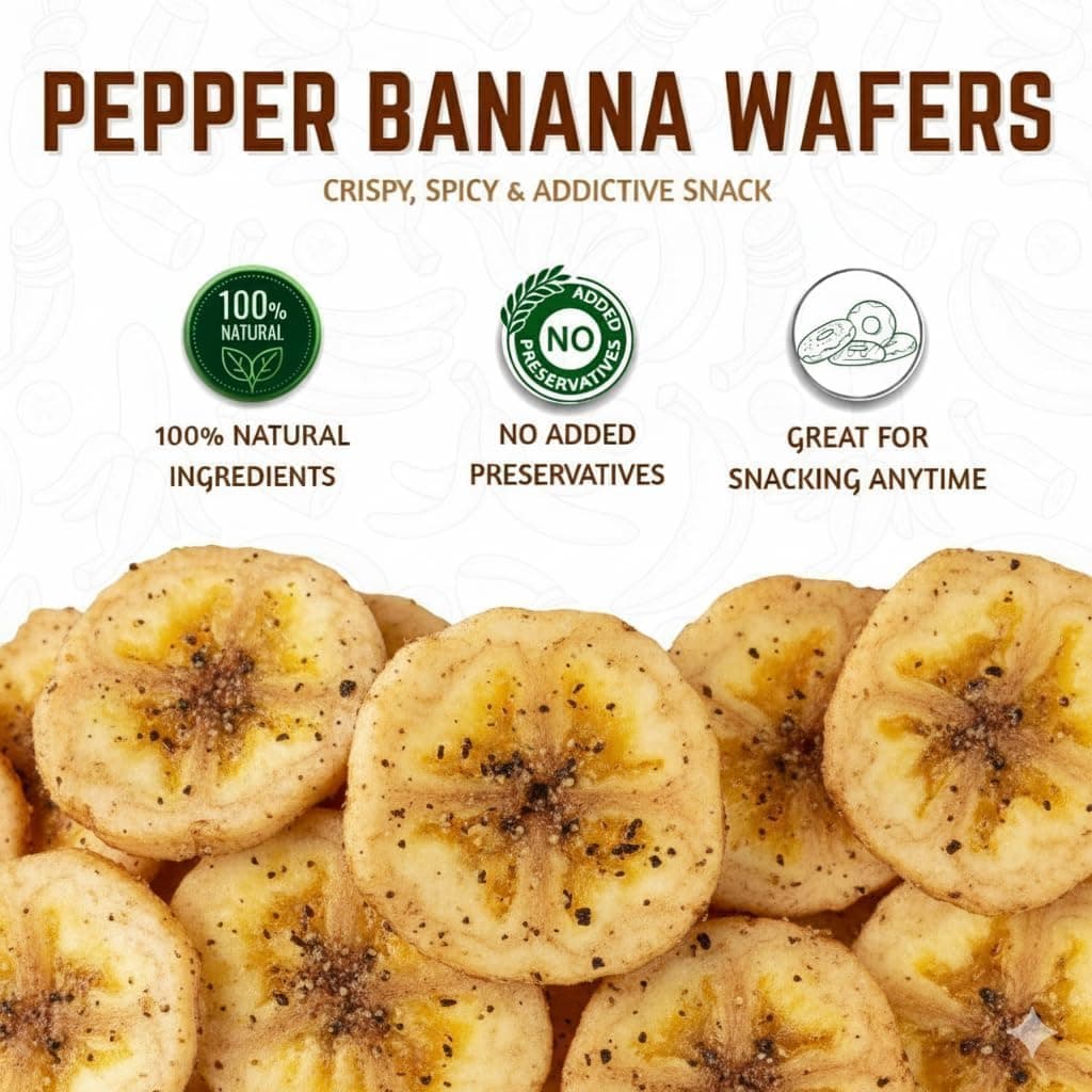 BalGokul Foods Banana Black Pepper Wafers Indian Snacks Crispy 900g thumbnail 10