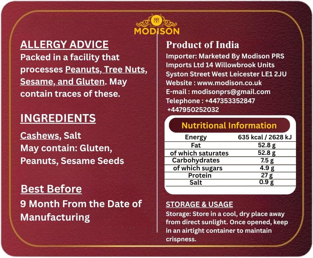 BalGokul Foods Roasted Cashew Nuts Healthy Snacks Protein Rich Kaju 400g thumbnail 9