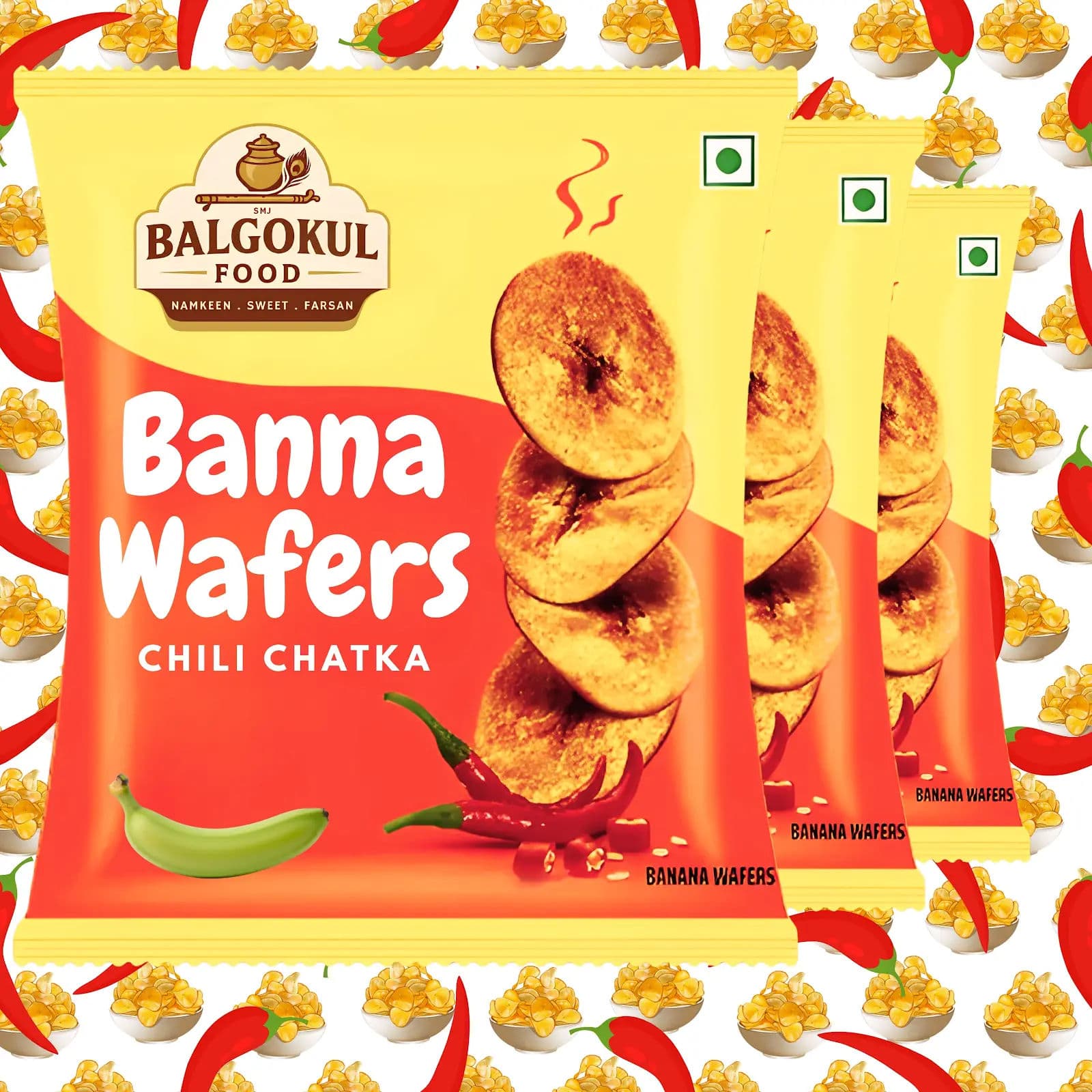 BalGokul Foods Banana Wafers – Chili Chatka product image 3