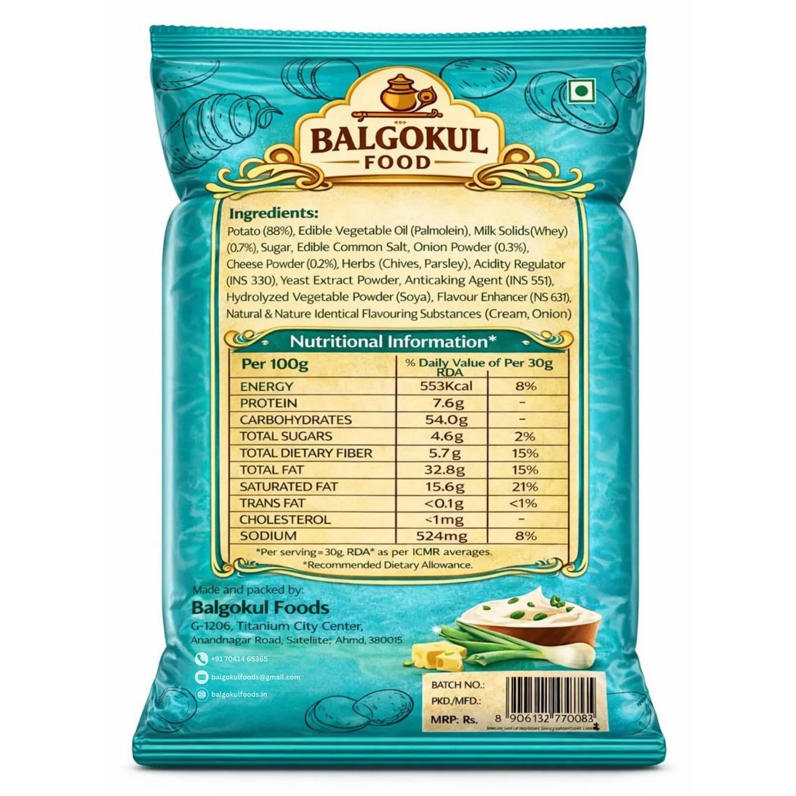 BalGokul Foods Cream & Onion Wafer product image 4