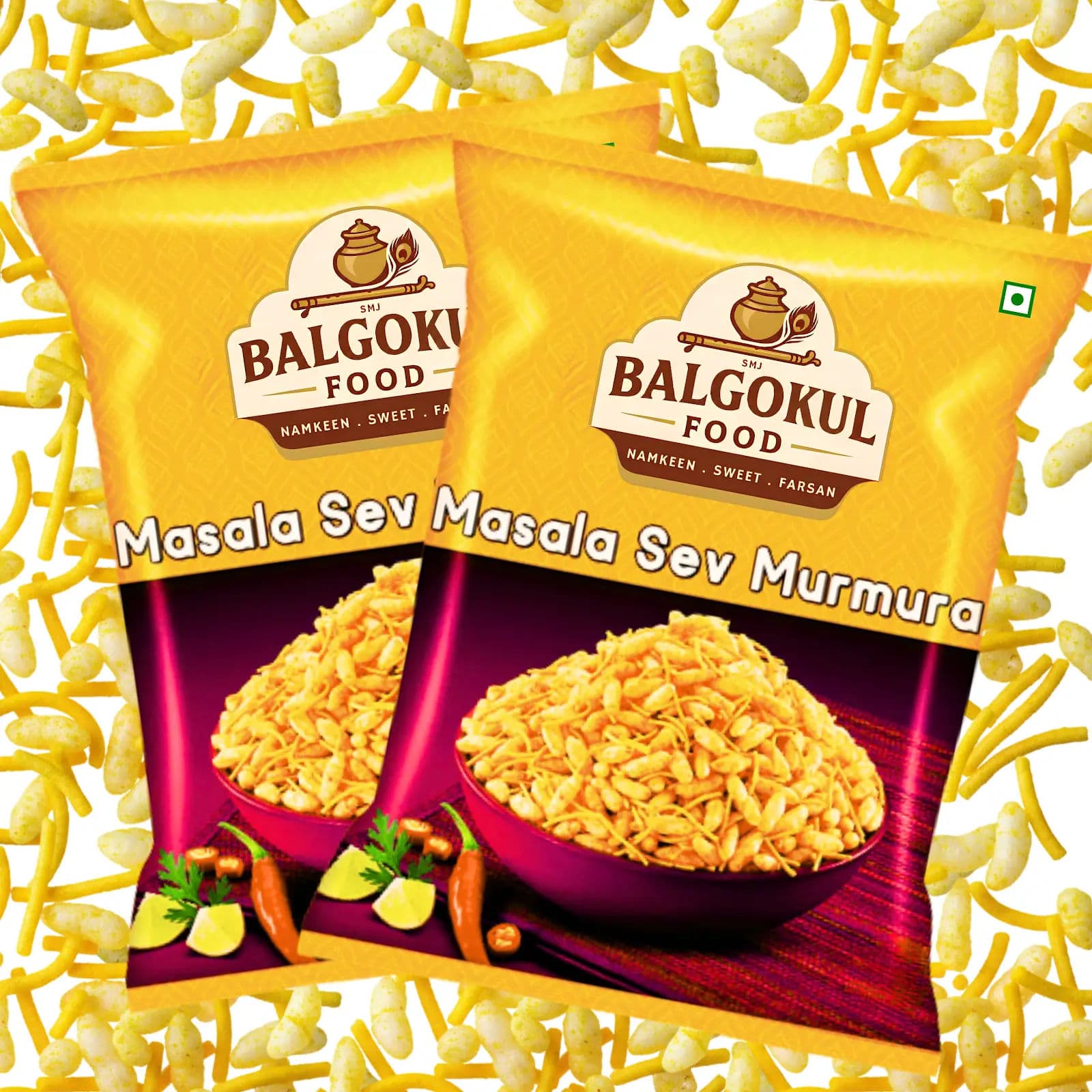 BalGokul Foods Masala Sev Murmura – Spicy Crunchy Puffed Rice Namkeen product image 3