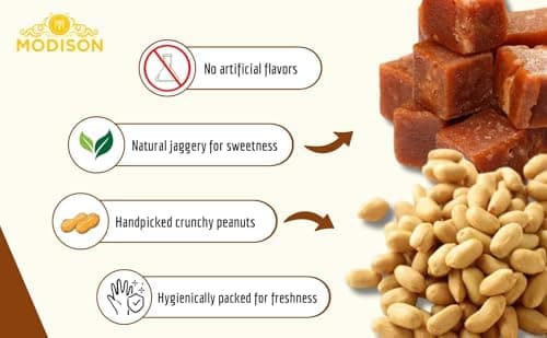 BalGokul Foods Peanut Chikki Indian Sweets Protein Brittle 360g product image 4