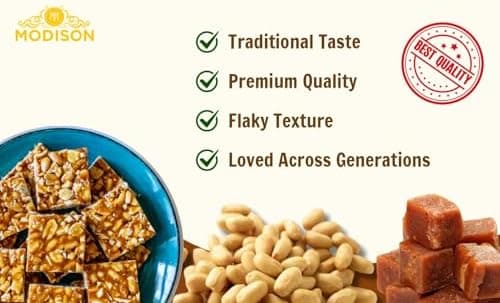 BalGokul Foods Peanut Chikki Indian Sweets Protein Brittle 360g product image 6