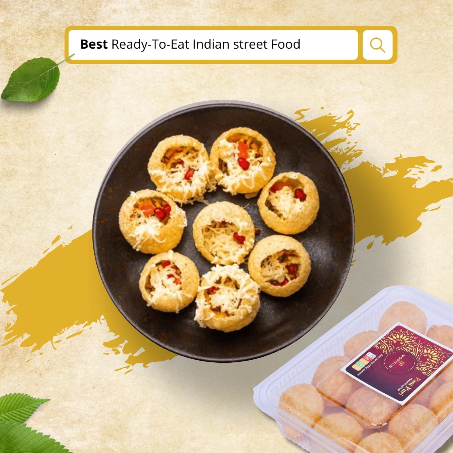 BalGokul Foods Pani Puri Indian Snacks Crispy Golgappa Shells 80pc product image 10
