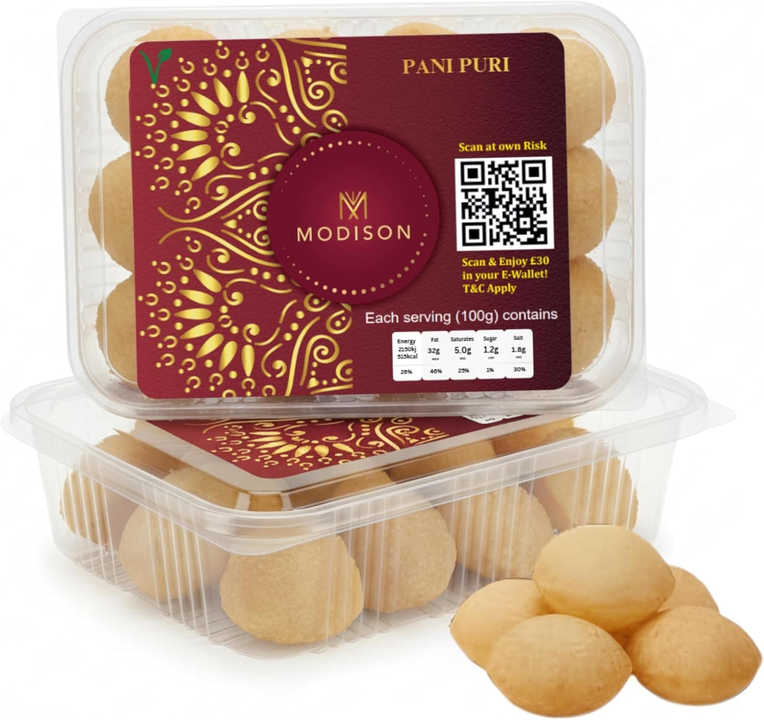 BalGokul Foods Pani Puri Indian Snacks Crispy Golgappa Shells 80pc product image 8
